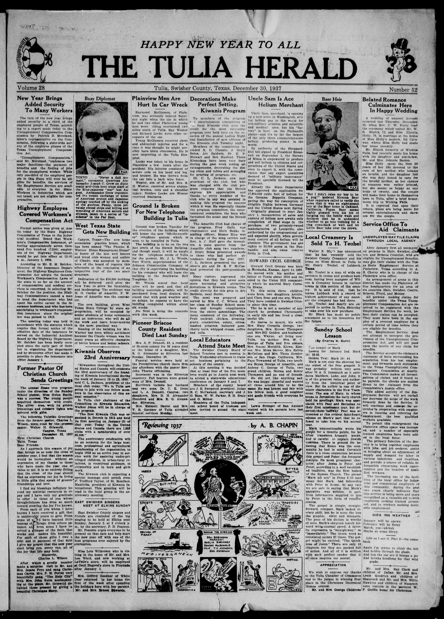 The Tulia Herald (Tulia, Tex), Vol. 28, No. 52, Ed. 1, Thursday, December 30, 1937
                                                
                                                    29
                                                