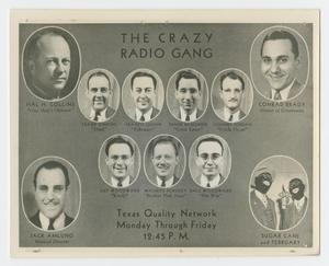 Primary view of object titled '[Flyer for the Crazy Radio Gang]'.