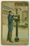 Postcard: [Postcard of Man Putting Letter in Mailbox]