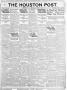 Thumbnail image of item number 1 in: 'The Houston Post. (Houston, Tex.), Vol. 37, No. 58, Ed. 1 Wednesday, June 1, 1921'.