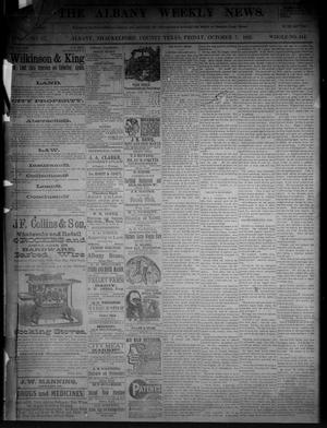 Primary view of object titled 'The Albany Weekly News. (Albany, Tex.), Vol. 9, No. 27, Ed. 1 Friday, October 7, 1892'.