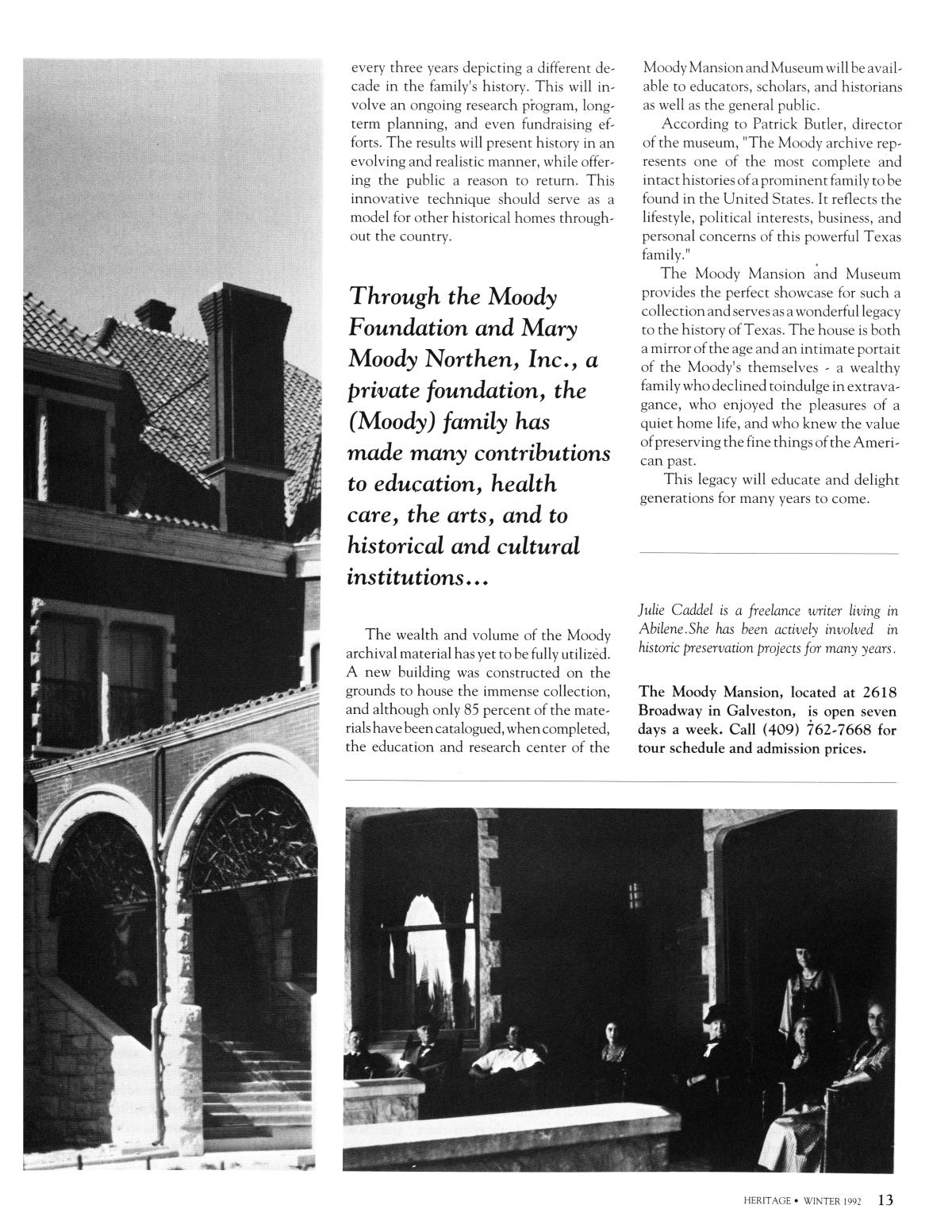Heritage, Volume 10, Number 1, Winter 1992
                                                
                                                    13
                                                