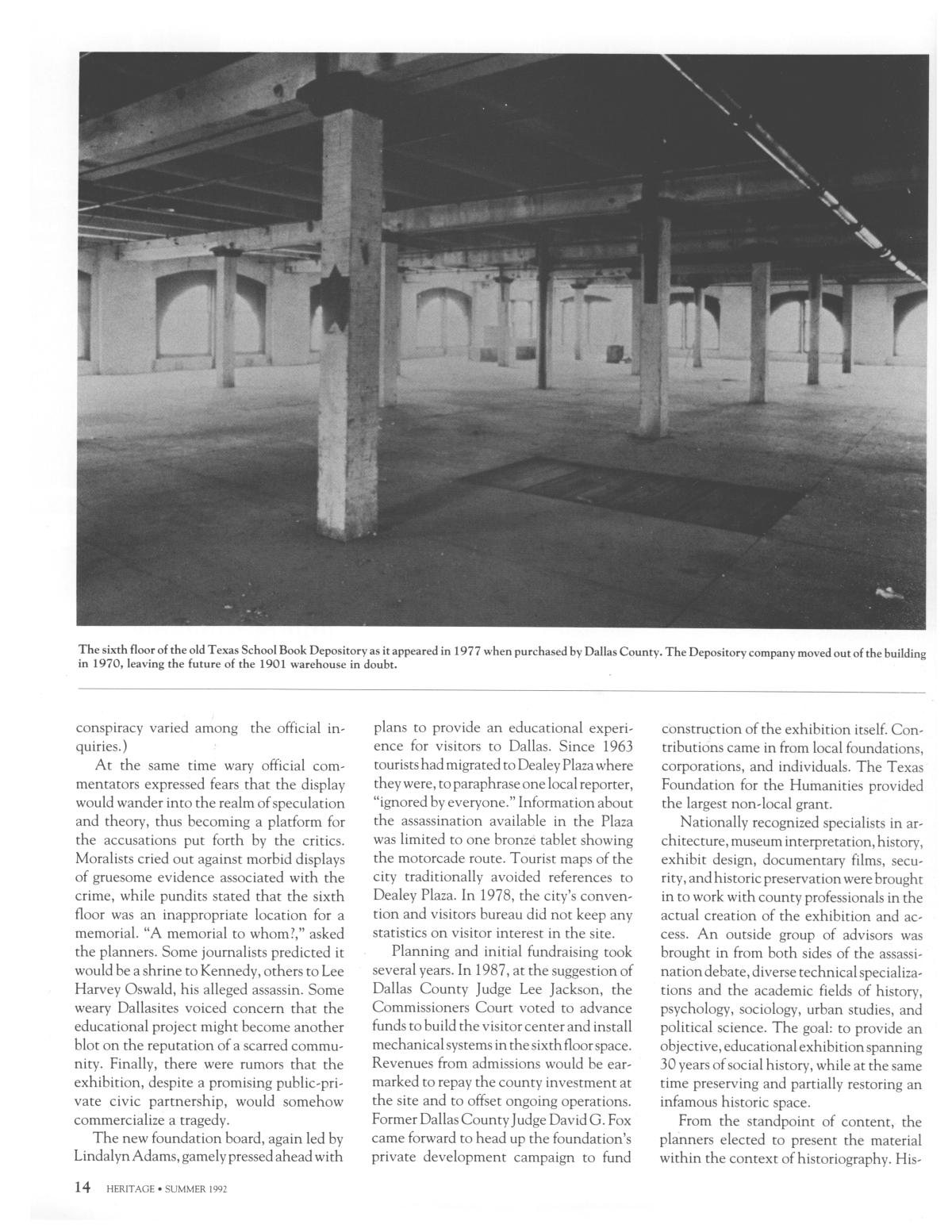 Heritage, Volume 10, Number 3, Summer 1992
                                                
                                                    14
                                                