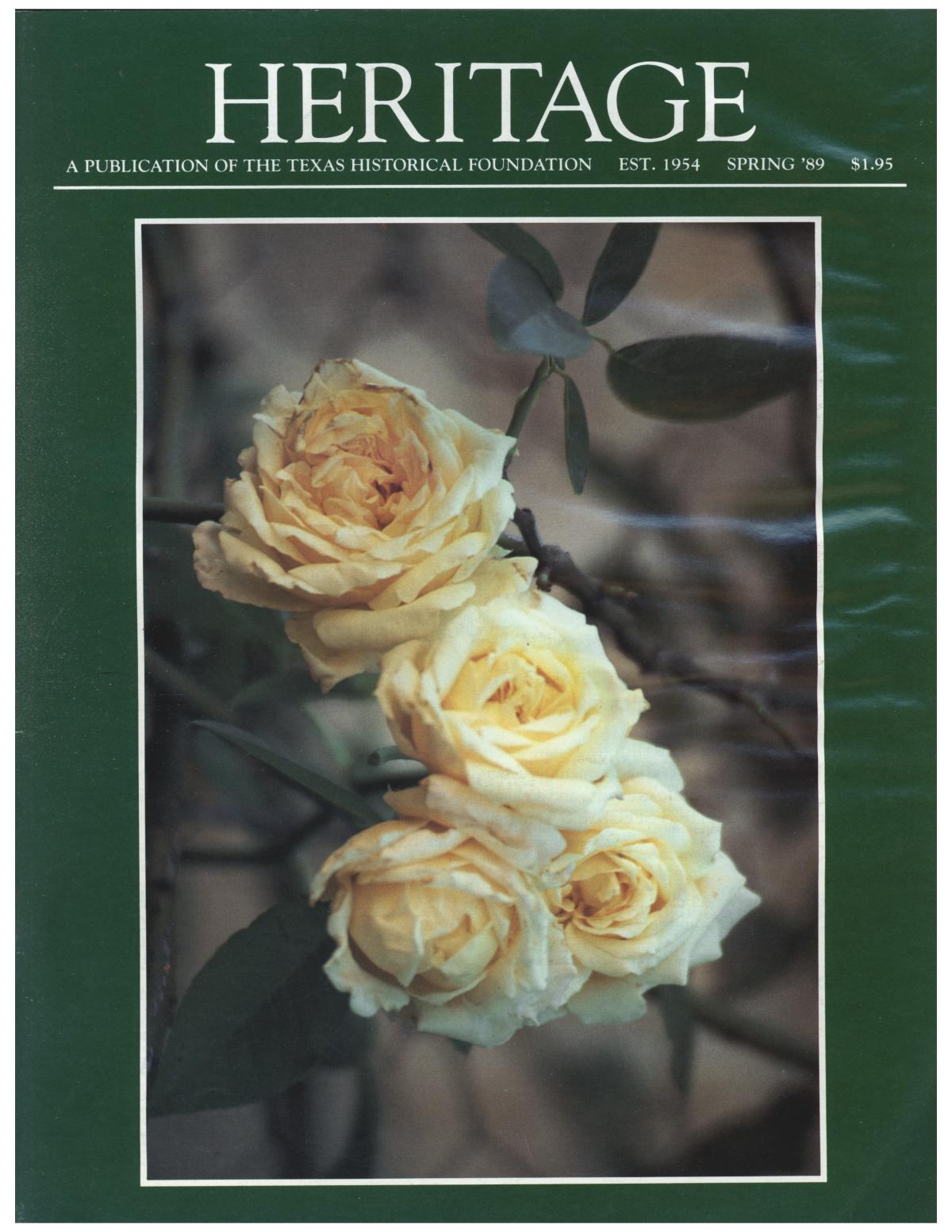 Heritage, Volume 7, Number 2, Spring 1989
                                                
                                                    Front Cover
                                                