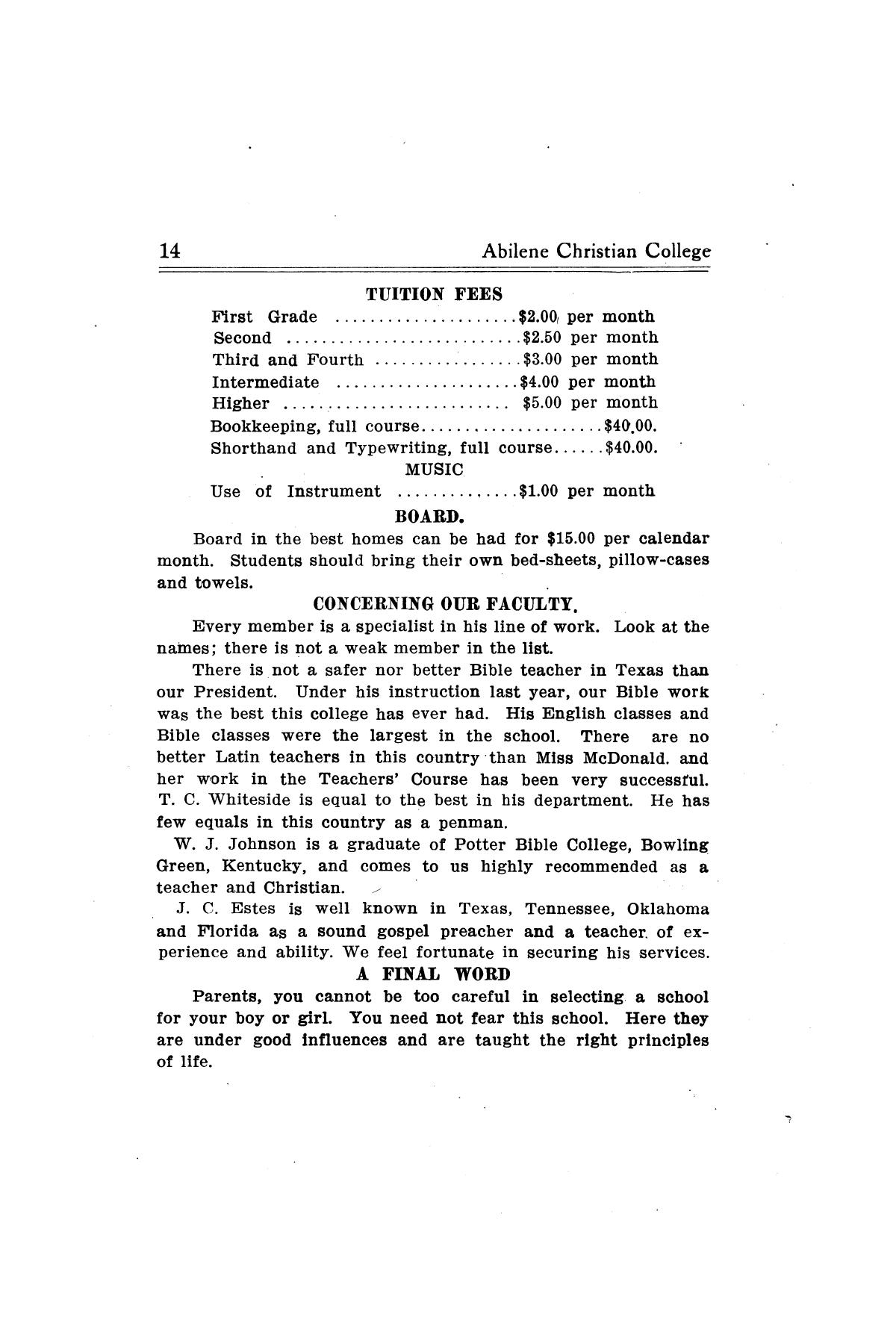 Catalog of Abilene Christian College, 1910-1911
                                                
                                                    [Sequence #]: 16 of 25
                                                