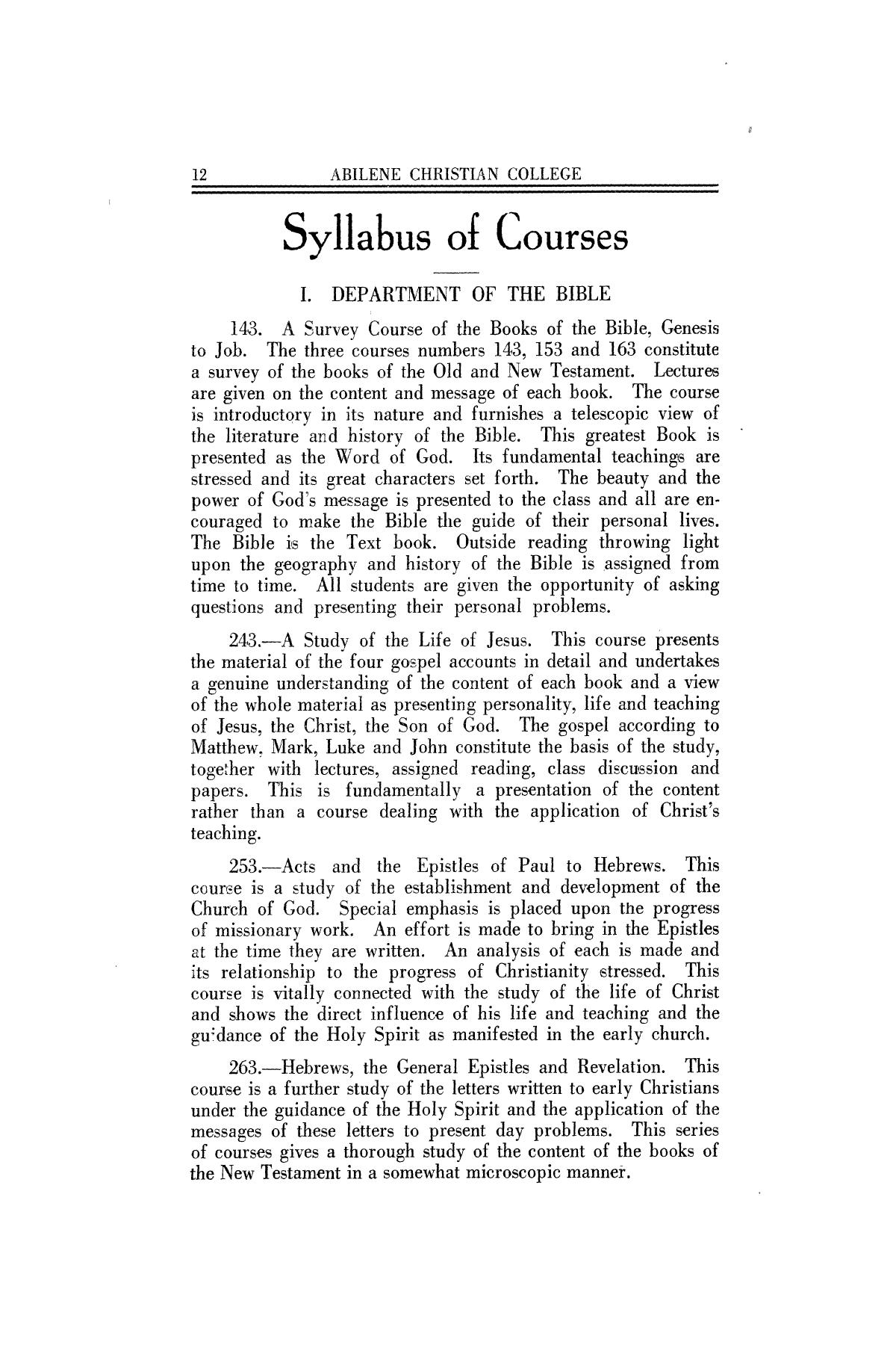 Catalog of Abilene Christian College, 1926
                                                
                                                    12
                                                