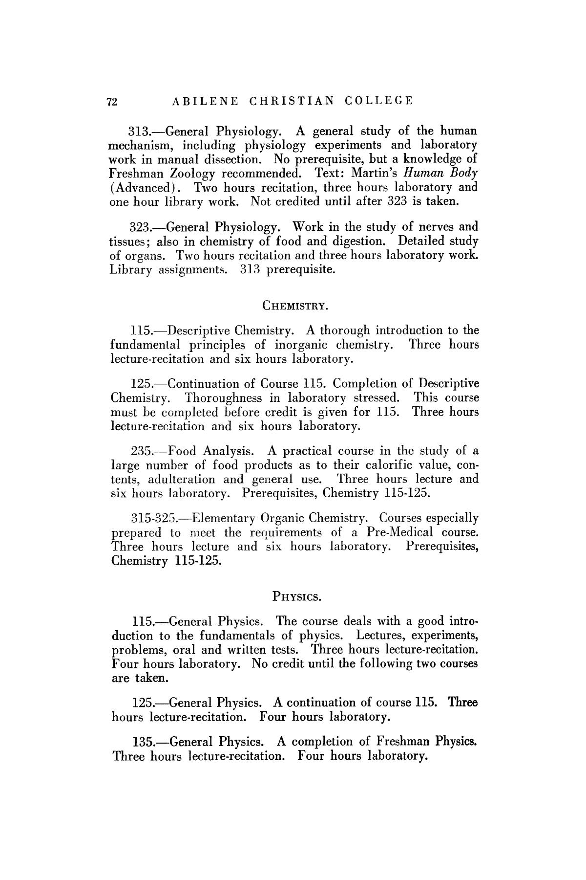 Catalog of Abilene Christian College, 1925-1926
                                                
                                                    72
                                                