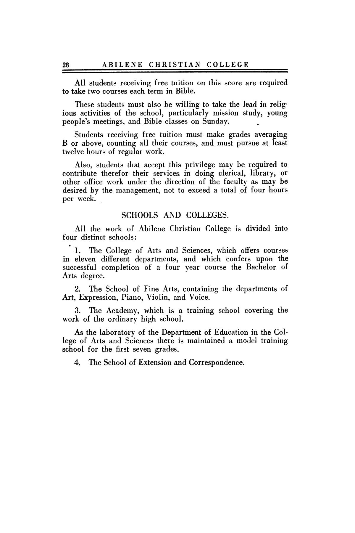 Catalog of Abilene Christian College, 1924-1925
                                                
                                                    28
                                                