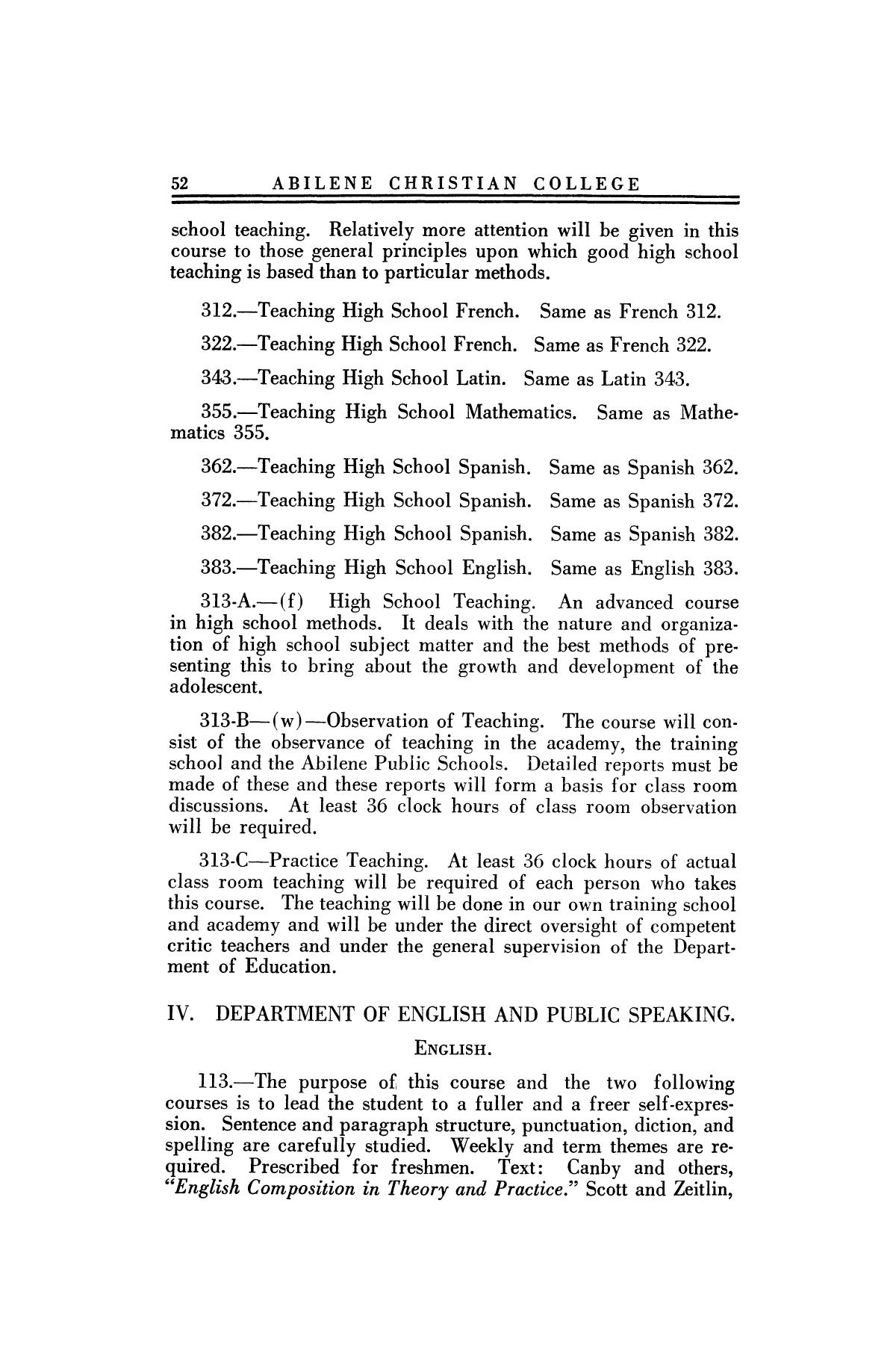 Catalog of Abilene Christian College, 1924-1925
                                                
                                                    52
                                                