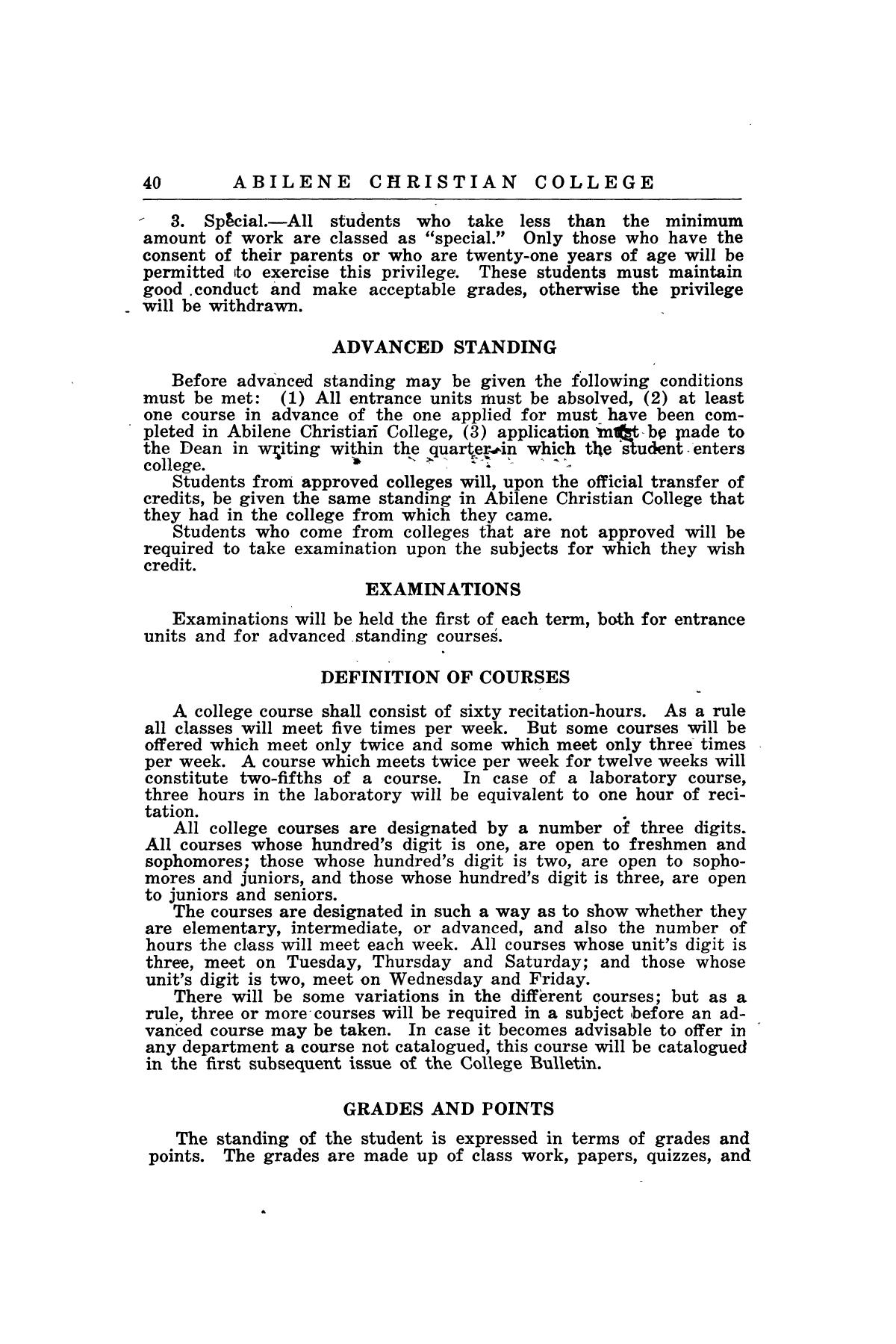 Catalog of Abilene Christian College, 1920-1921
                                                
                                                    40
                                                