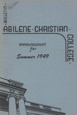 Primary view of object titled 'Catalog of Abilene Christian College, 1949'.
