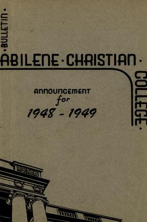 Primary view of object titled 'Catalog of Abilene Christian College, 1948-1949'.