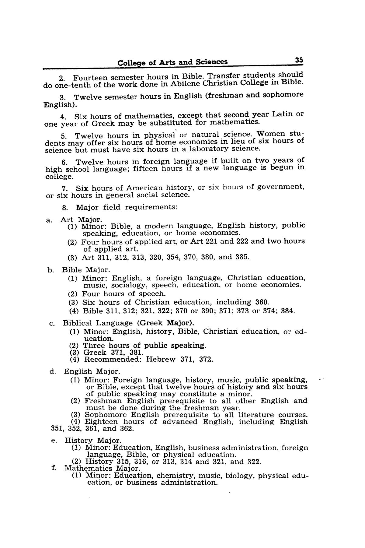 Catalog of Abilene Christian College, 1942-1943
                                                
                                                    35
                                                