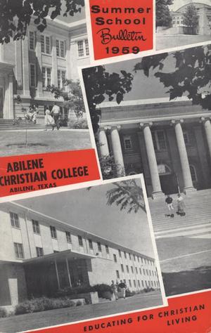 Primary view of object titled 'Catalog of Abilene Christian College, 1959'.