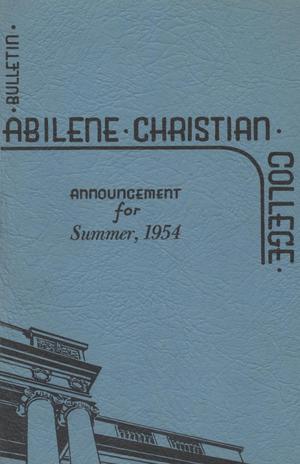 Primary view of object titled 'Catalog of Abilene Christian College, 1954'.