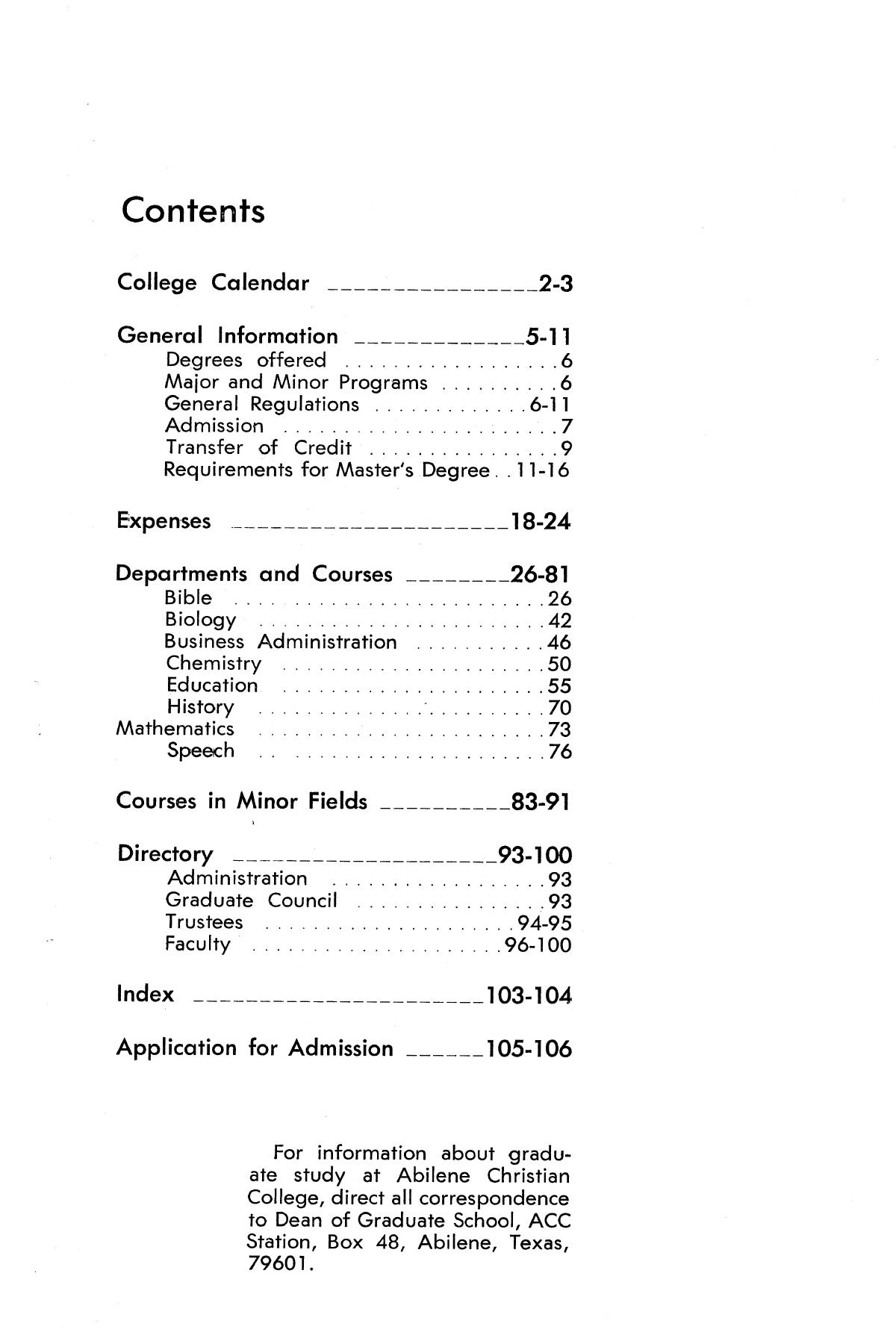 Catalog of Abilene Christian College, 1965-1966
                                                
                                                    Front Inside
                                                