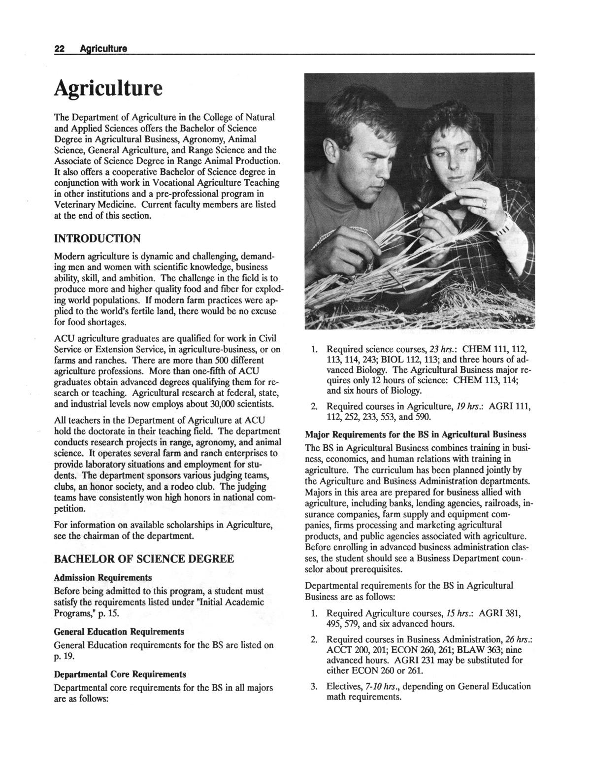 Catalog of Abilene Christian University, 1988-1989
                                                
                                                    22
                                                