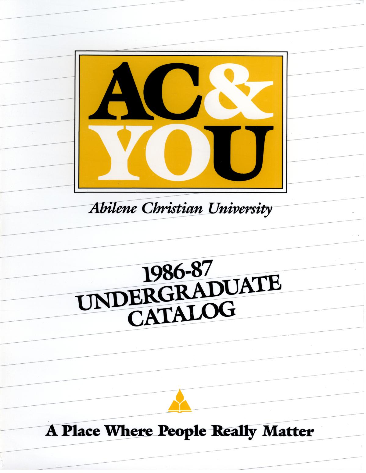 Catalog of Abilene Christian University, 1986-1987
                                                
                                                    Front Cover
                                                