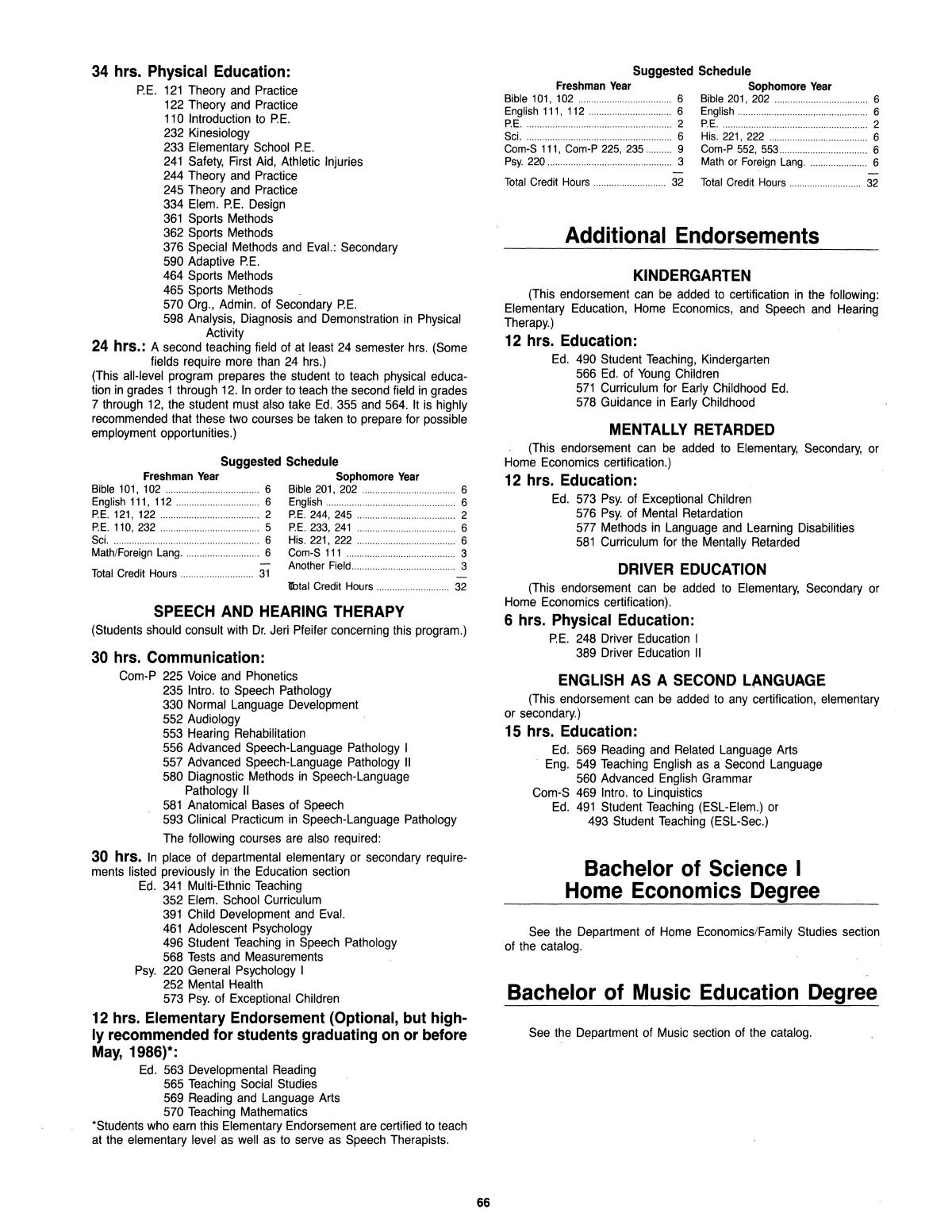 Catalog of Abilene Christian University, 1985-1986
                                                
                                                    66
                                                