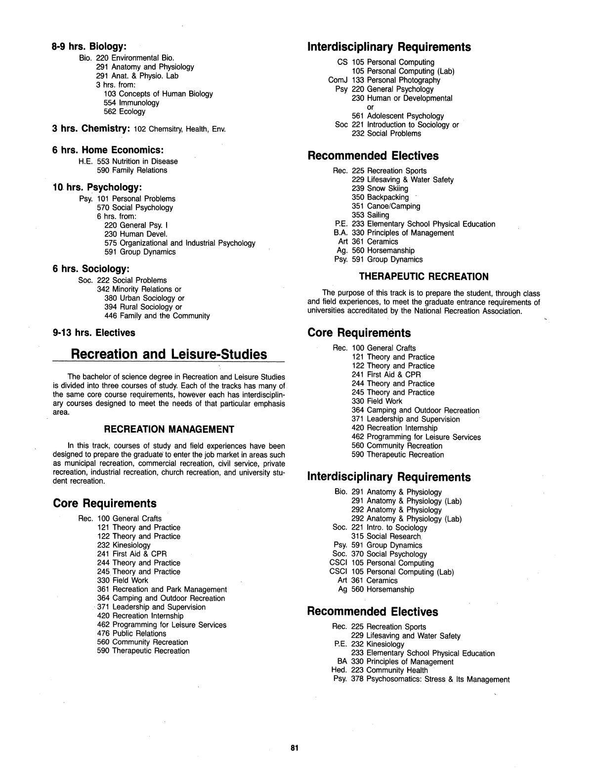 Catalog of Abilene Christian University, 1985-1986
                                                
                                                    81
                                                