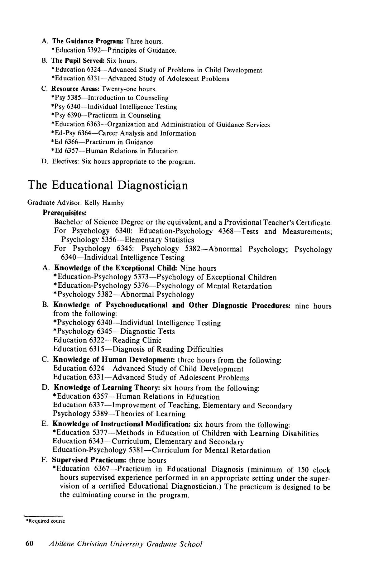 Catalog of Abilene Christian University, 1981-1983
                                                
                                                    60
                                                