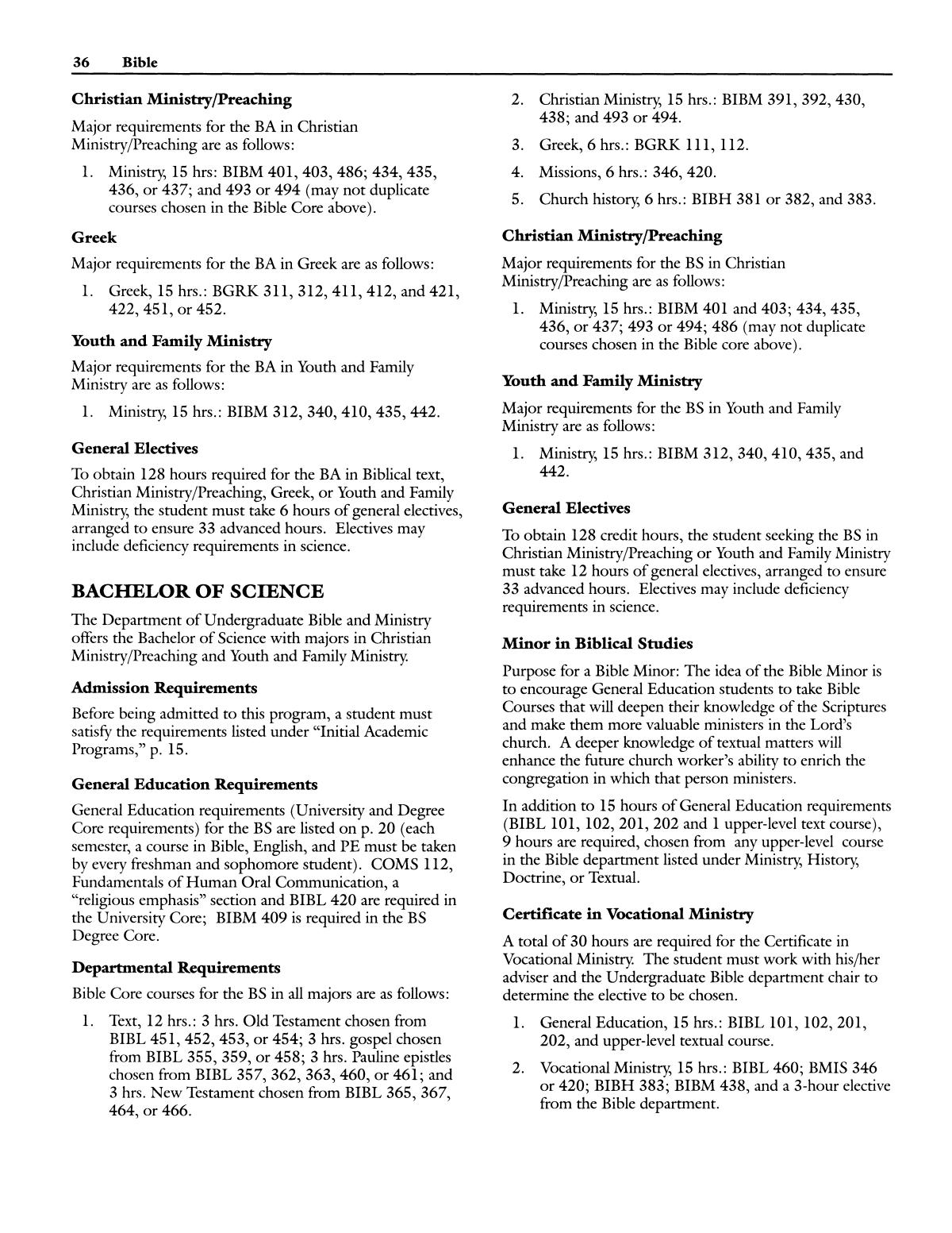 Catalog of Abilene Christian University, 1994-1995
                                                
                                                    36
                                                