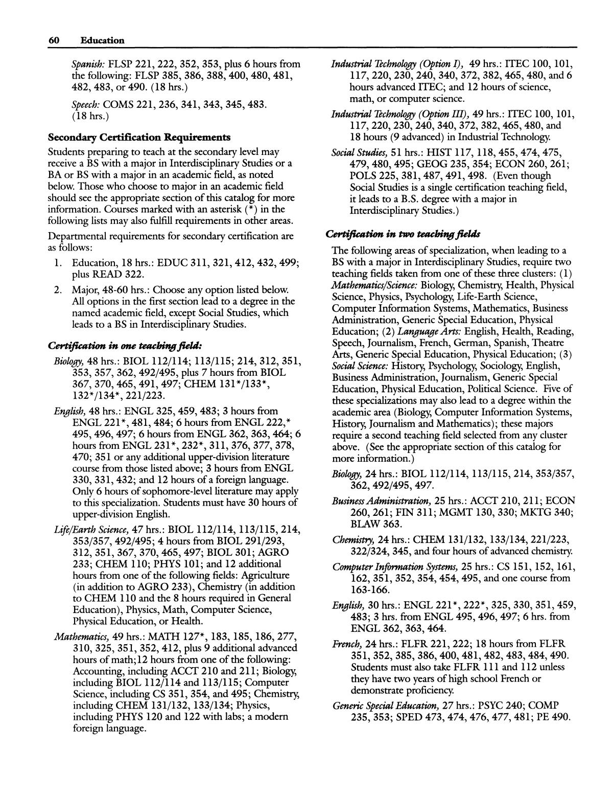 Catalog of Abilene Christian University, 1994-1995
                                                
                                                    60
                                                