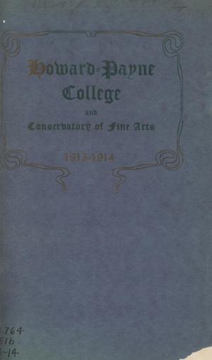 Primary view of object titled 'Catalogue of Howard Payne College, 1912-1913 [B]'.