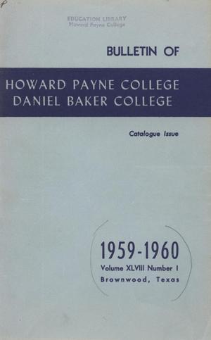 Primary view of object titled 'Catalog of Howard Payne College, 1958-1959'.