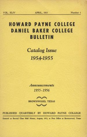 Primary view of object titled 'Catalog of Howard Payne College, 1954-1955'.