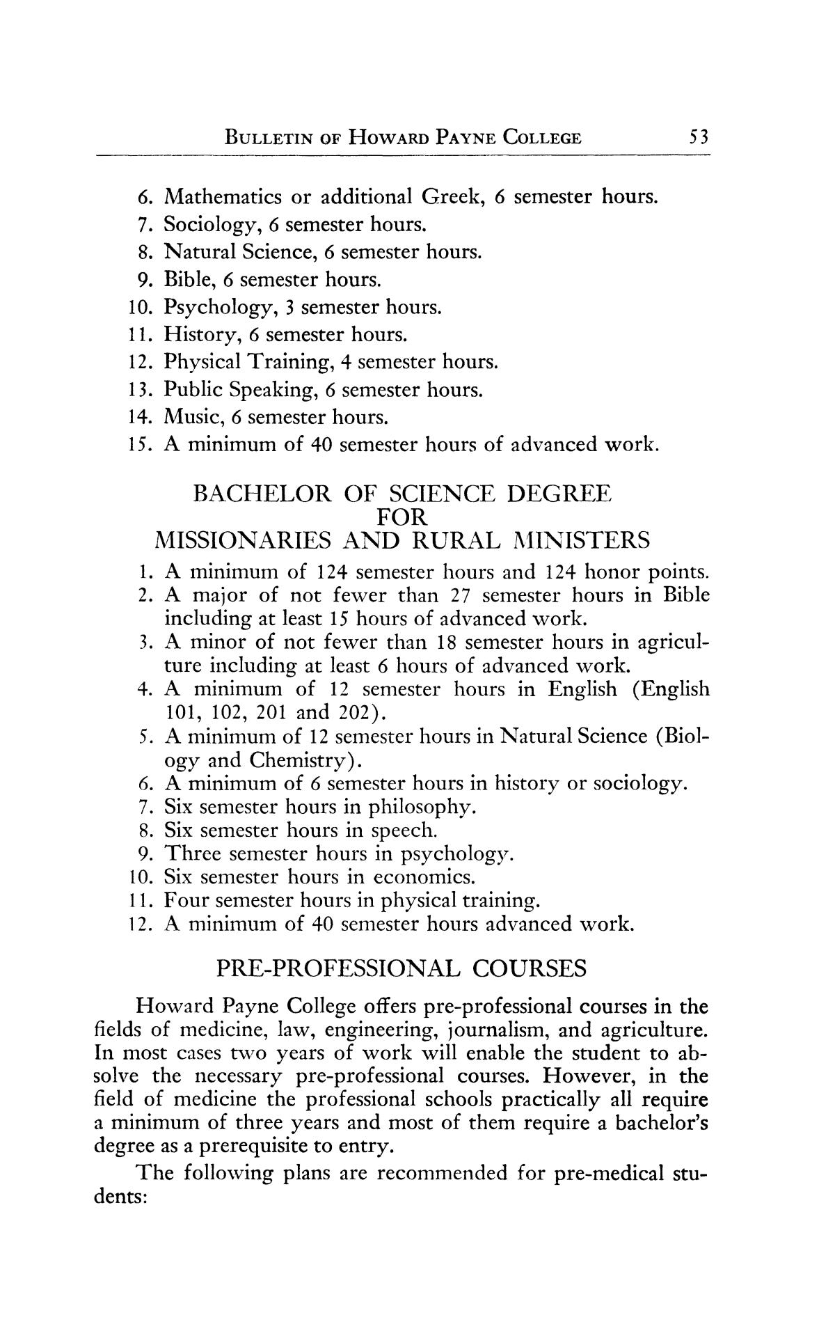 Catalog of Howard Payne College, 1954-1955
                                                
                                                    53
                                                