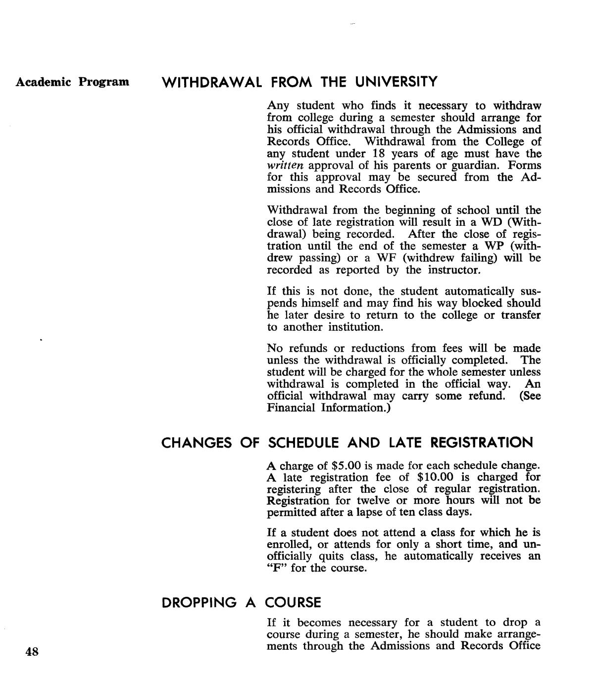 Catalogue of Howard Payne University, 1975-1976
                                                
                                                    48
                                                