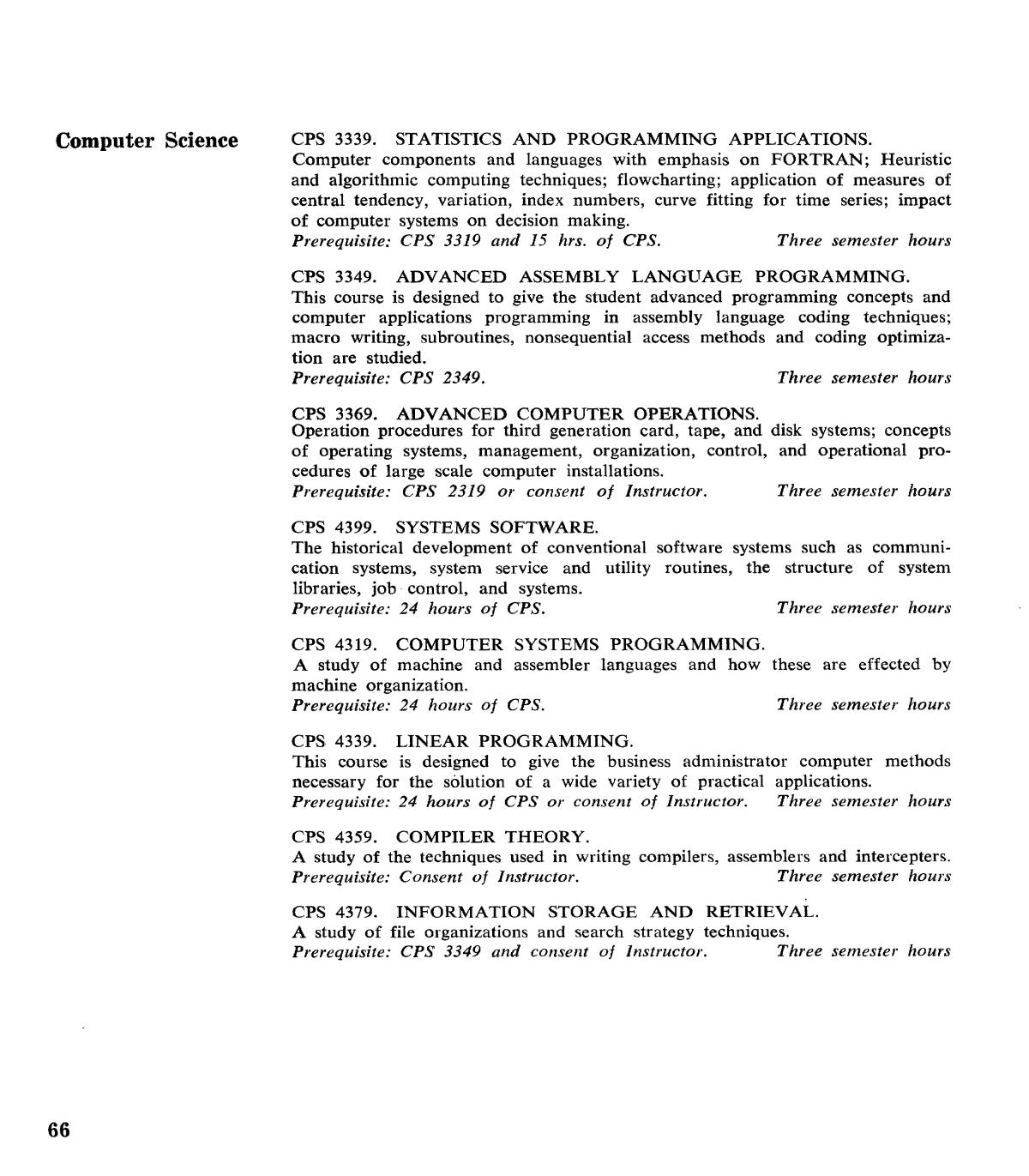 Catalogue of Howard Payne University, 1975-1976
                                                
                                                    66
                                                