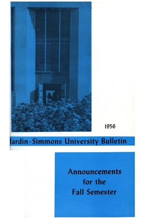 Primary view of object titled 'Catalog of Hardin-Simmons University, 1956-1957'.