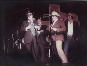 Primary view of object titled '[Bob Hope and Hub Baker at Billy Bob's Texas]'.