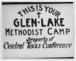 Photograph: [Glen Lake Camp Sign]