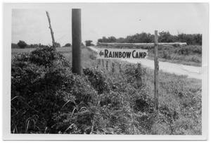 Primary view of object titled '[Rainbow Camp Sign]'.