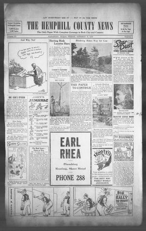 Primary view of object titled 'The Hemphill County News (Canadian, Tex), Vol. 3, No. 6, Ed. 1, Friday, October 18, 1940'.