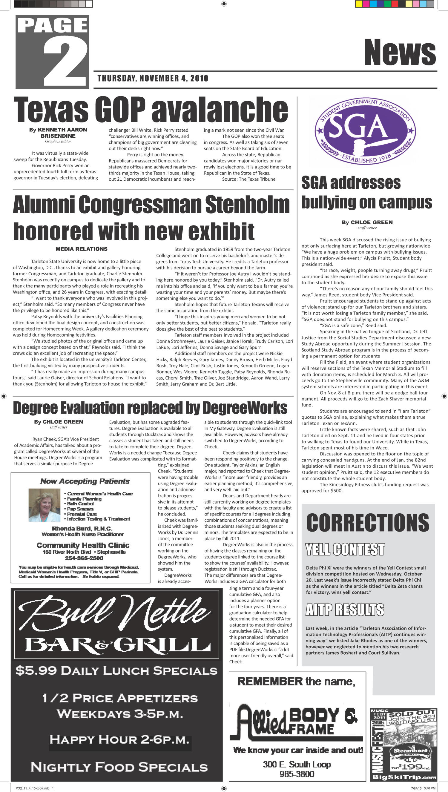 The J-TAC (Stephenville, Tex.), Vol. 195, No. 11, Ed. 1 Thursday, November 4, 2010
                                                
                                                    [Sequence #]: 2 of 8
                                                