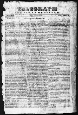 Primary view of object titled 'Telegraph and Texas Register (Columbia, Tex.), Vol. 2, No. 10, Ed. 1, Tuesday, March 14, 1837'.