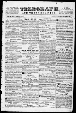 Primary view of object titled 'Telegraph and Texas Register (Houston, Tex.), Vol. 3, No. 12, Ed. 1, Saturday, March 3, 1838'.