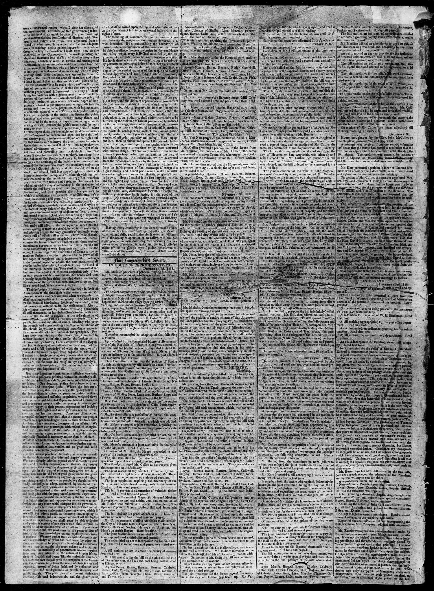 Telegraph and Texas Register (Houston, Tex.), Vol. 4, No. 19, Ed. 1, Wednesday, December 12, 1838
                                                
                                                    [Sequence #]: 2 of 4
                                                