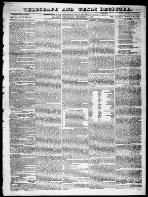 Primary view of object titled 'Telegraph and Texas Register (Houston, Tex.), Vol. 5, No. 11, Ed. 1, Wednesday, December 18, 1839'.