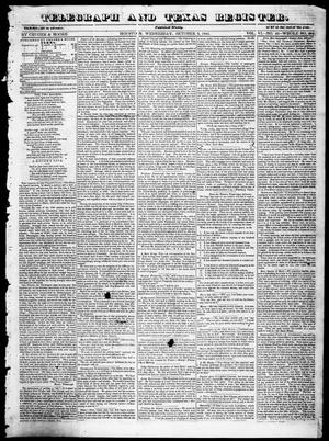 Primary view of object titled 'Telegraph and Texas Register (Houston, Tex.), Vol. 6, No. 45, Ed. 1, Wednesday, October 6, 1841'.