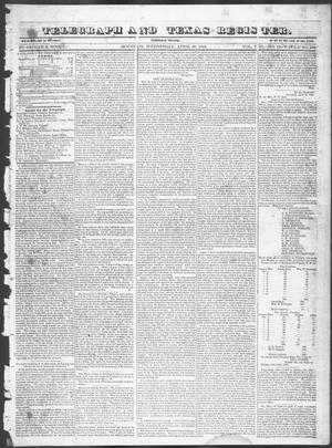 Primary view of object titled 'Telegraph and Texas Register (Houston, Tex.), Vol. 8, No. 19, Ed. 1, Wednesday, April 26, 1843'.