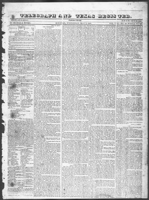 Primary view of object titled 'Telegraph and Texas Register (Houston, Tex.), Vol. 8, No. 20, Ed. 1, Wednesday, May 3, 1843'.