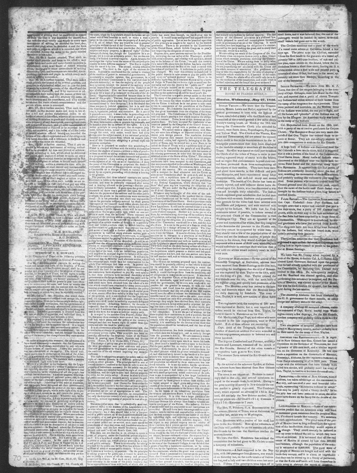 Democratic Telegraph and Texas Register (Houston, Tex.), Vol. 11, No. 21, Ed. 1, Wednesday, May 27, 1846
                                                
                                                    [Sequence #]: 2 of 4
                                                