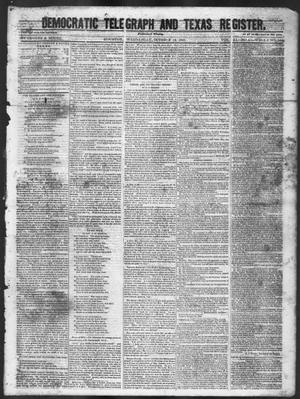 Primary view of object titled 'Democratic Telegraph and Texas Register (Houston, Tex.), Vol. 11, No. 41, Ed. 1, Wednesday, October 14, 1846'.