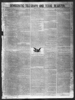 Primary view of object titled 'Democratic Telegraph and Texas Register (Houston, Tex.), Vol. 11, No. 44, Ed. 1, Monday, November 2, 1846'.