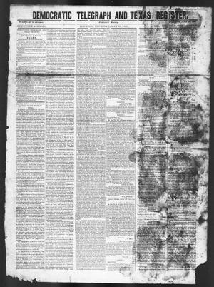 Primary view of object titled 'Democratic Telegraph and Texas Register (Houston, Tex.), Vol. 13, No. 20, Ed. 1, Thursday, May 18, 1848'.